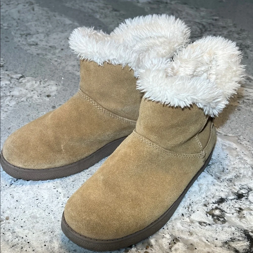 Tan Suede Ankle Boots Size 6 EUC